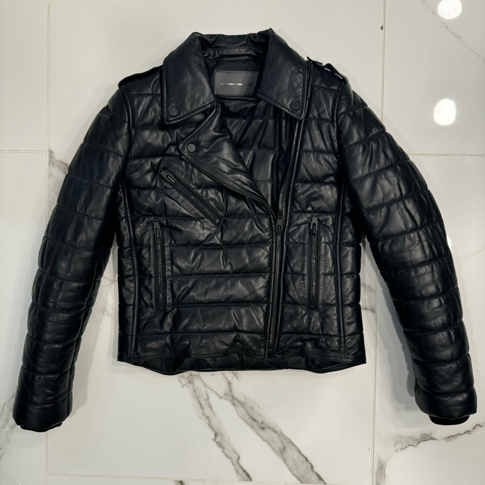 ALEXANDER WANG X H&M LEATHER BOMBER JACKET - Picture 4 of 11